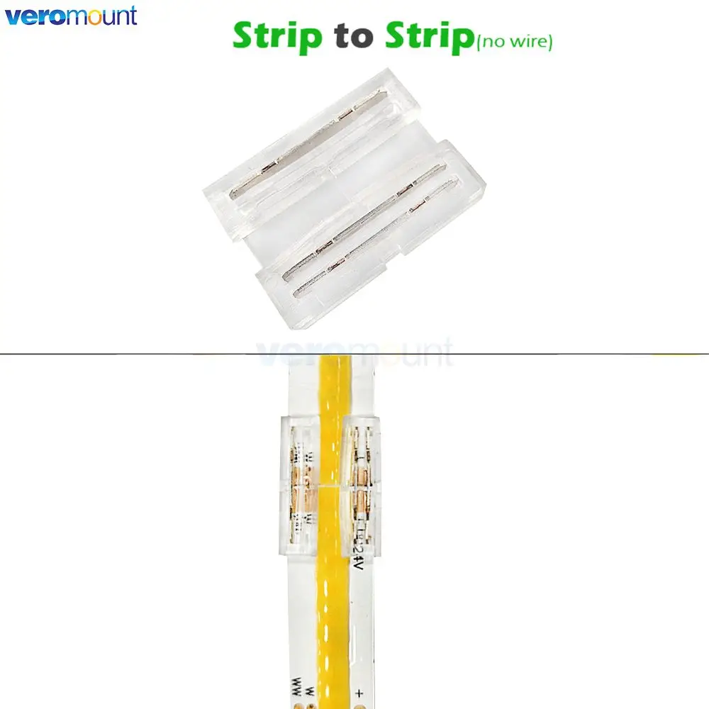 3Pin CCT COB LED Strip Fast Connector for IP20 CCT FOB Strip 8mm 10mm Solderless Solder Free Strip to Strip / Wire Joint Corner