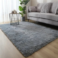 Alfombra de felpa sólida para sala de estar moderna, alfombras grandes antideslizantes, alfombra para dormitorio, alfombra lavable para cubrir el suelo, decoración para sala de estar