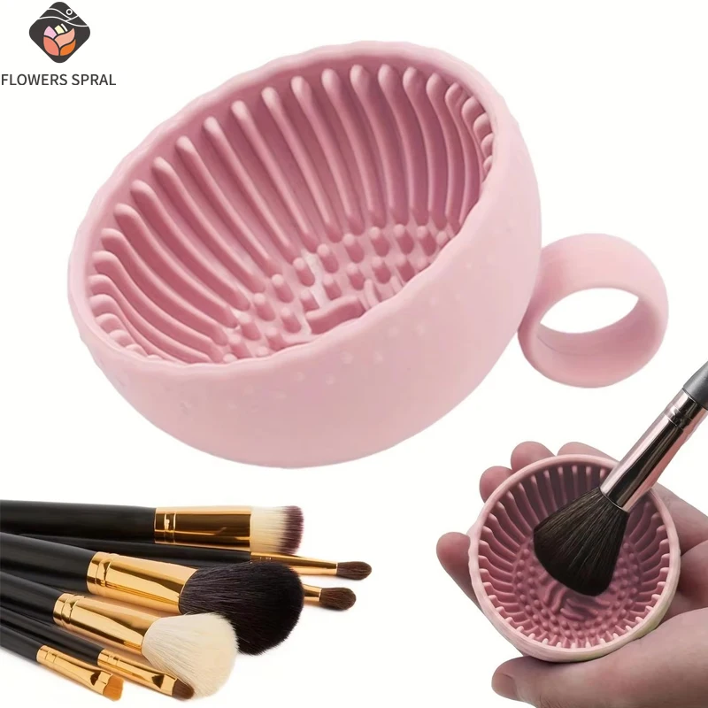 Bol de nettoyage de brosse de maquillage en Silicone, support de séchage de brosse de maquillage Portable à 1 pièce, outil de maquillage pour sourcils, Blush, visage et yeux B
