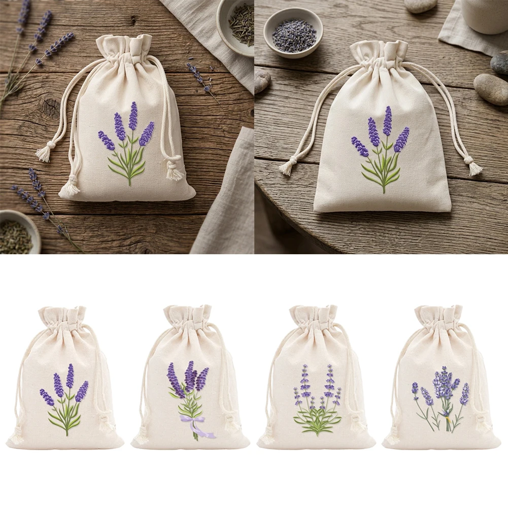 24pcs Purple Lavender Bags Empty Bags Drawstring Bags For Lavender Spices Multipurpose Sachet Storage Pouches 10x15cm