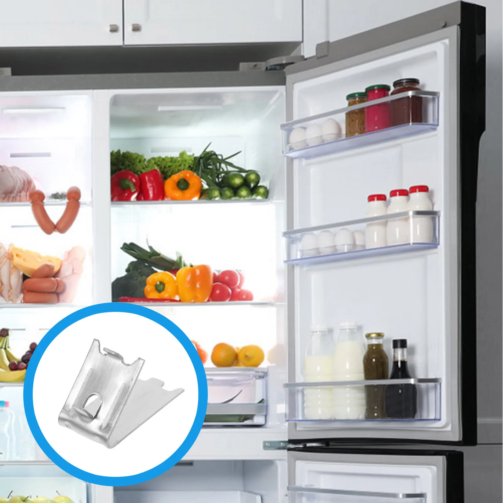 

8Pcs Stainless Steel Freezer Shelf Clip Hooks Strong Refrigerator Support Clamp Cooler Shelf Fixing Bracket Metal Clamp