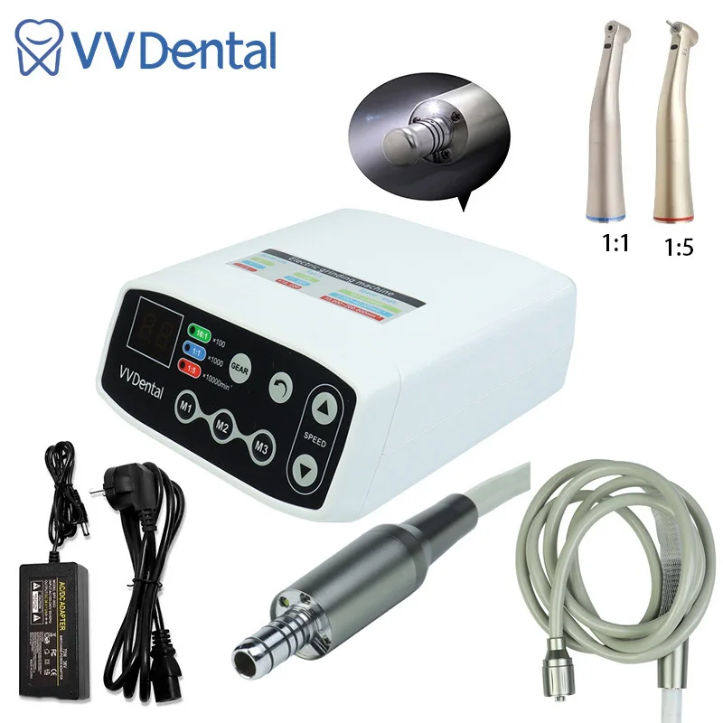 

Dental Electric Motor LED Brushless Micromotor Portable Dentist Equipment Dentistry Tool for Fiber Optic 1:1 1:5 Contra Angle