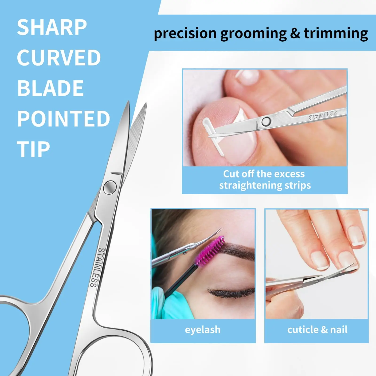 Zestaw do korekcji wrastających paznokci Bezbolesne paski prostujące paznokcie Lifter do paznokci i małe nożyczki Narzędzie do wrastających paznokci