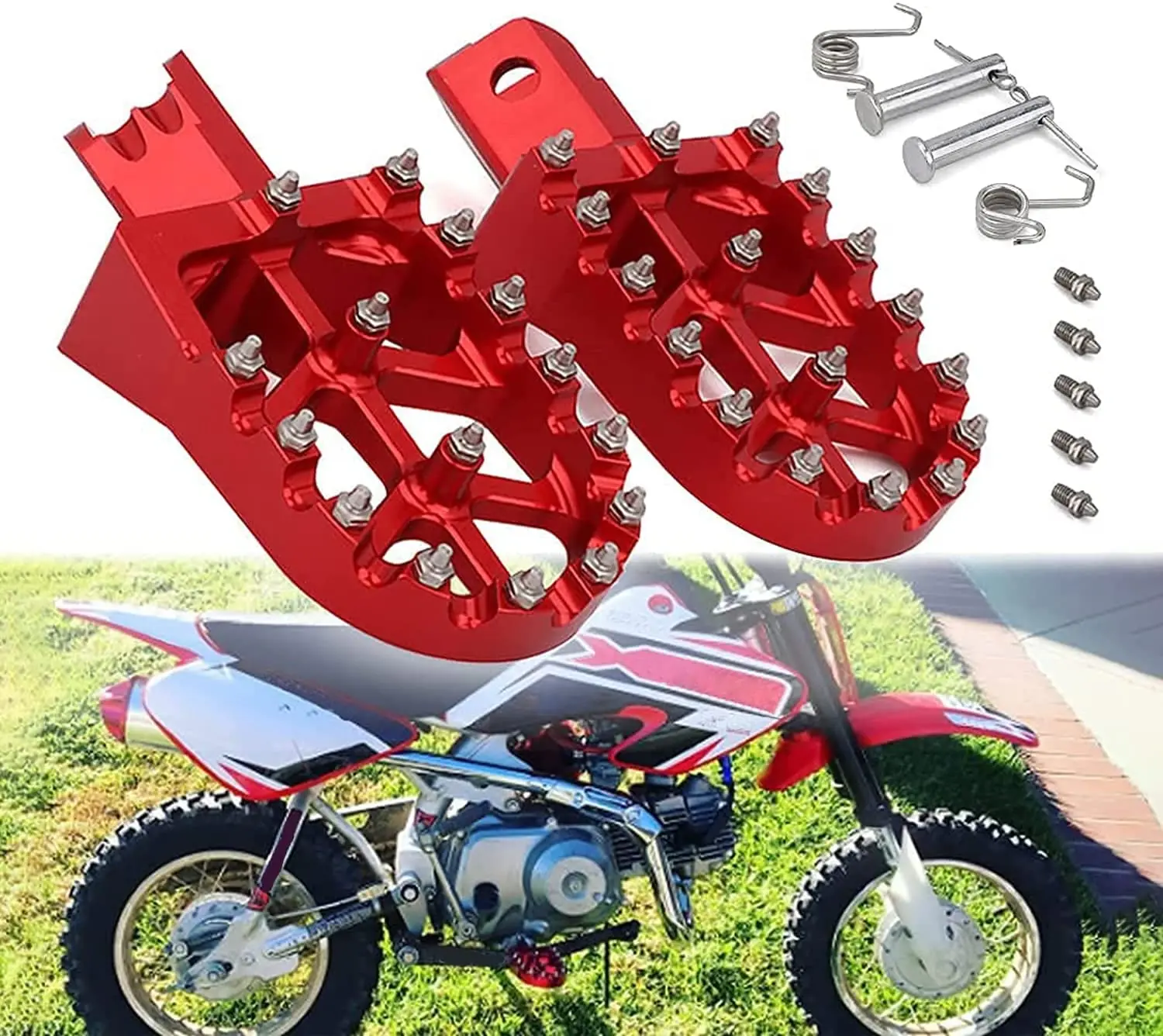 

Motorcycle Aluminum Universal CNC Colorful Footpeg Footrest Foot Pegs For HONDA CRF XR 50 70 110 M2R SDG DHZ SSR KAYO Pit Bike