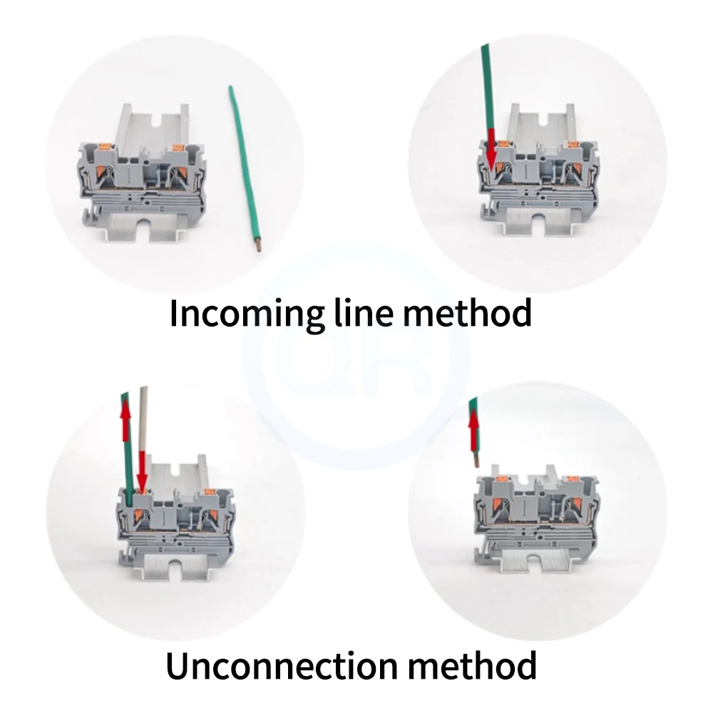 (5 pcs) STTB-2.5 Double-row spring-loaded terminal block, two-in two-out self-locking, push-in connector STTB2.5