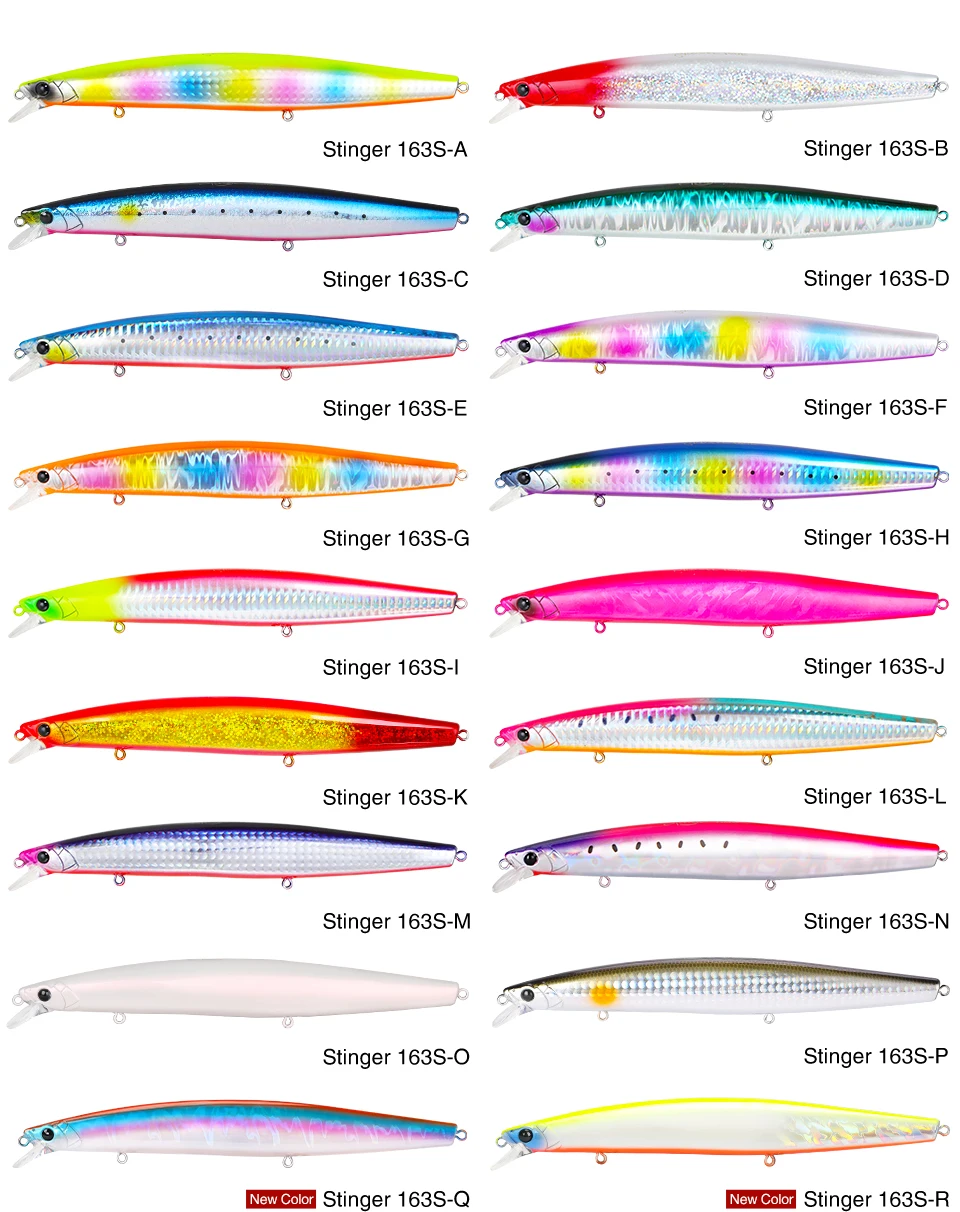 TSURINOYA 163S Ultra Long Casting Sinking Minnow Sea Fishing Lure STINGER 163mm 34.2g Seabass Tuna Saltwater Large Hard Baits