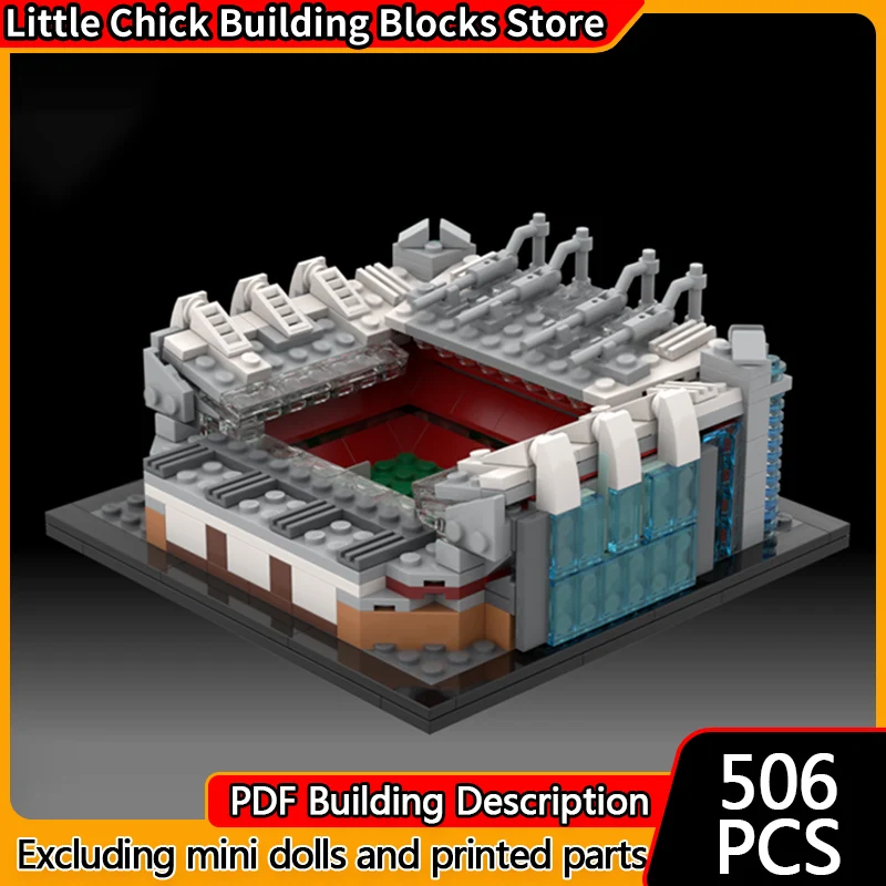 

Модель с видом на улицу, MOC, строительные кирпичи, профессиональное футбольное поле, модульная технология, детские праздничные подарки, сборные игрушки, костюм