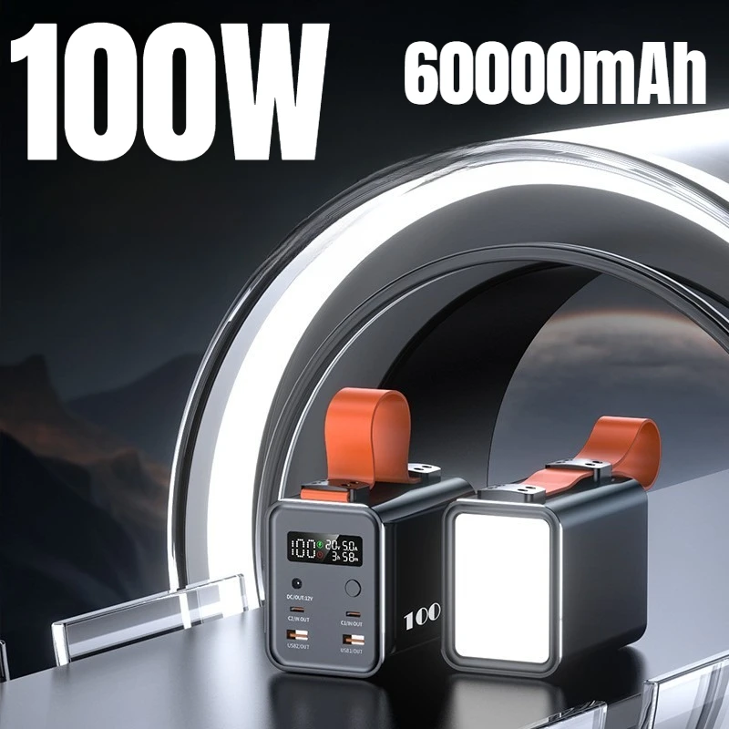 

НОВЫЙ портативный зарядный прибор емкостью 60000 мАч, 100 Вт, быстрая зарядка, внешний аккумулятор для ноутбука IPhone Xiaomi, внешний аккумулятор большой емкости