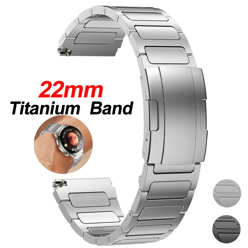 Титановый ремешок для Huawei Watch 6, 6 Pro, GT6, GT5 Pro 46 мм, 22 мм, роскошный титановый браслет для Oneplus Watch 3, 2, 2R, Amazfit Balance, GTR4