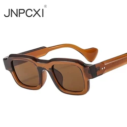 JNPCXI New Fashion Square Men Sunglasses Retro Rivets Women Black Orange Shades UV400 Sun Glasses