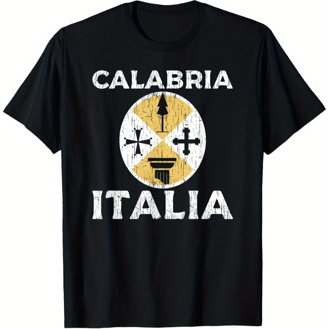 

Calabria Italy Coat of Arms T-Shirt 100% Cotton O-Neck Short Sleeve Summer Casual Mens T-shirt Streetwear