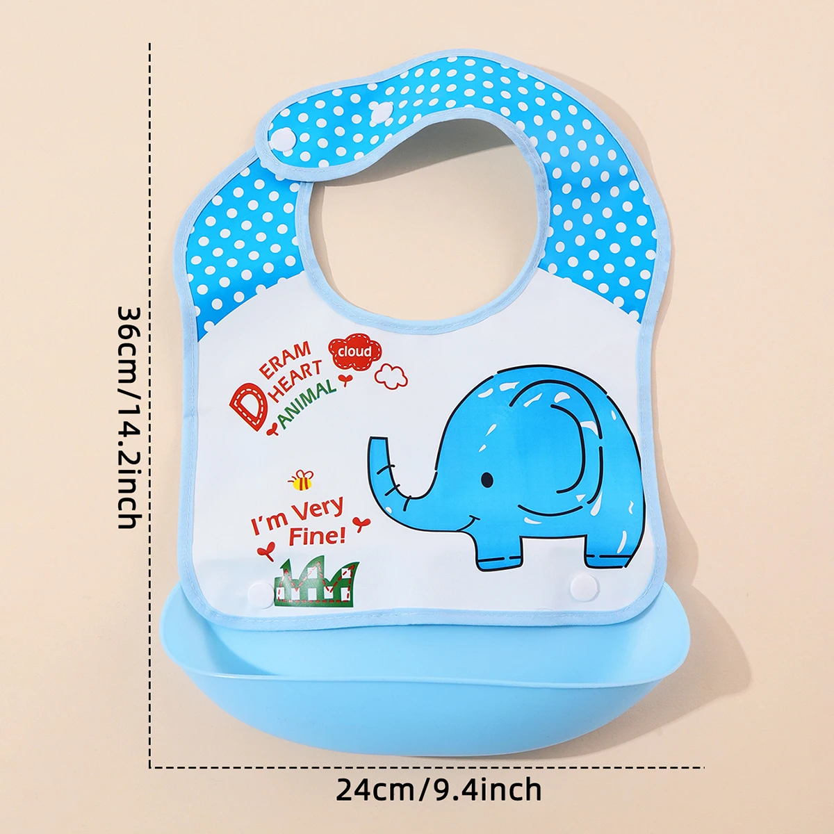 Baby food bib Baby waterproof bib three-dimensional detachable food food pocket Child child saliva pocket