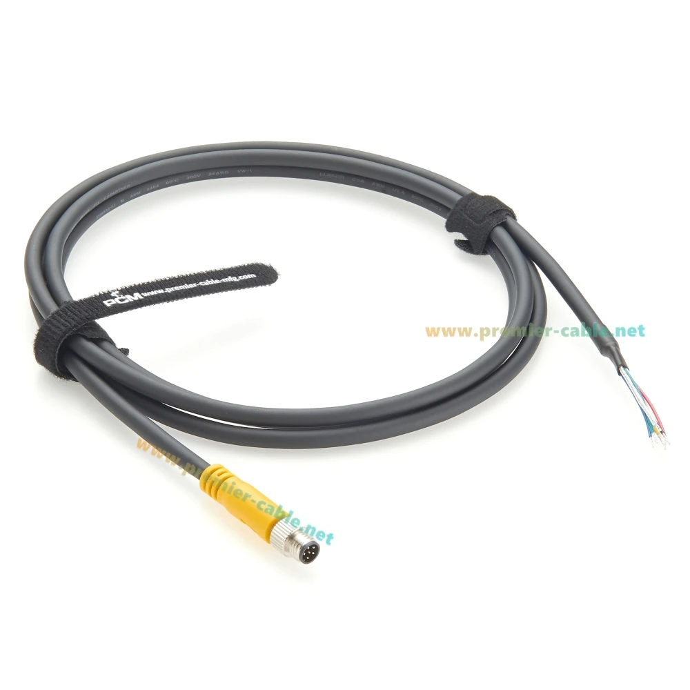 M8 6ピン パワー I/O 産業用カメラ トリガー ケーブル M8 オス - オープンエンド ハイフレックス コード Basler Boost および ACE 2 GIGE カメラ用