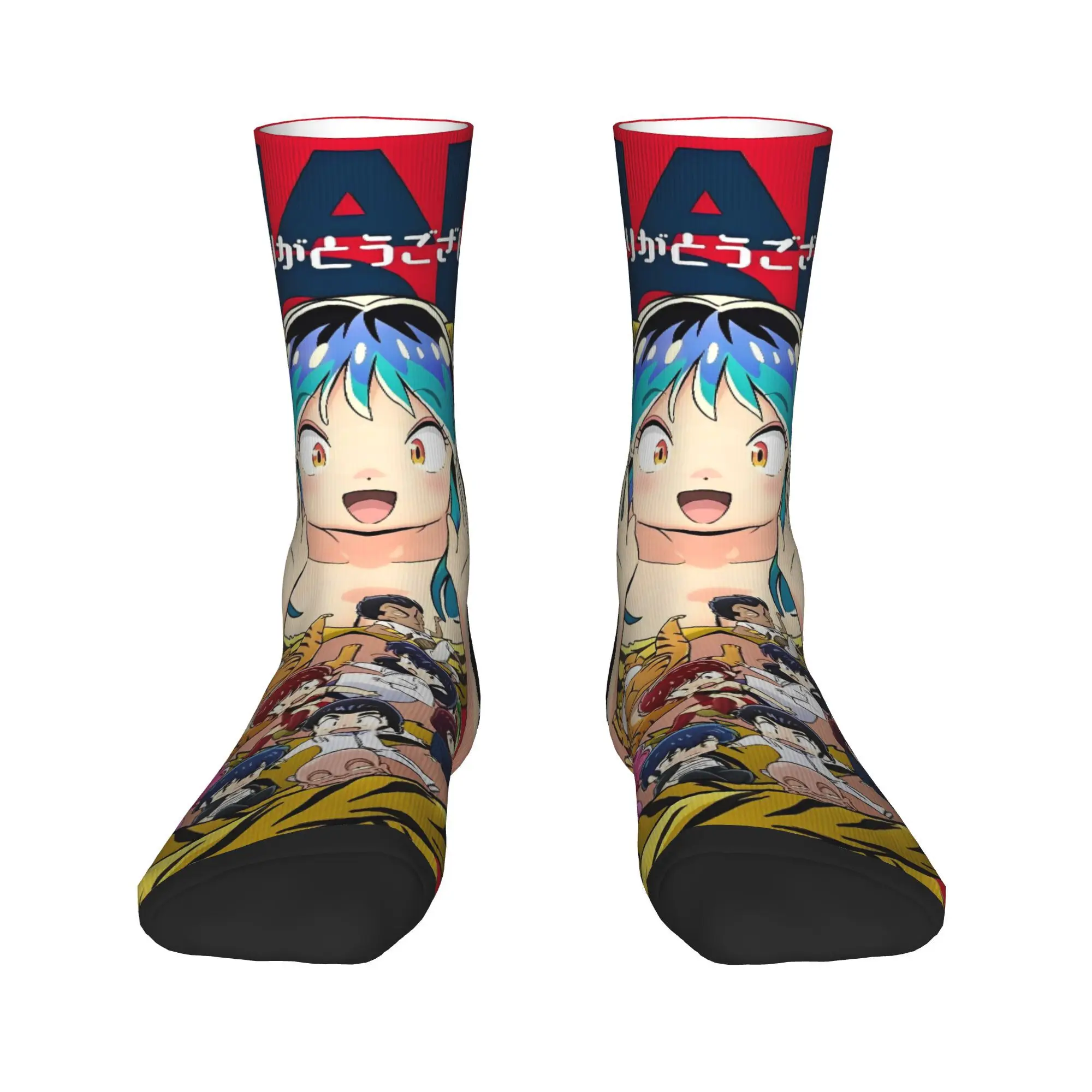 Goth Lum Urusei Yatsura Socks  Gothic Stockings Couple High Quality Climbing Socks Winter Graphic Anti Slip Socks