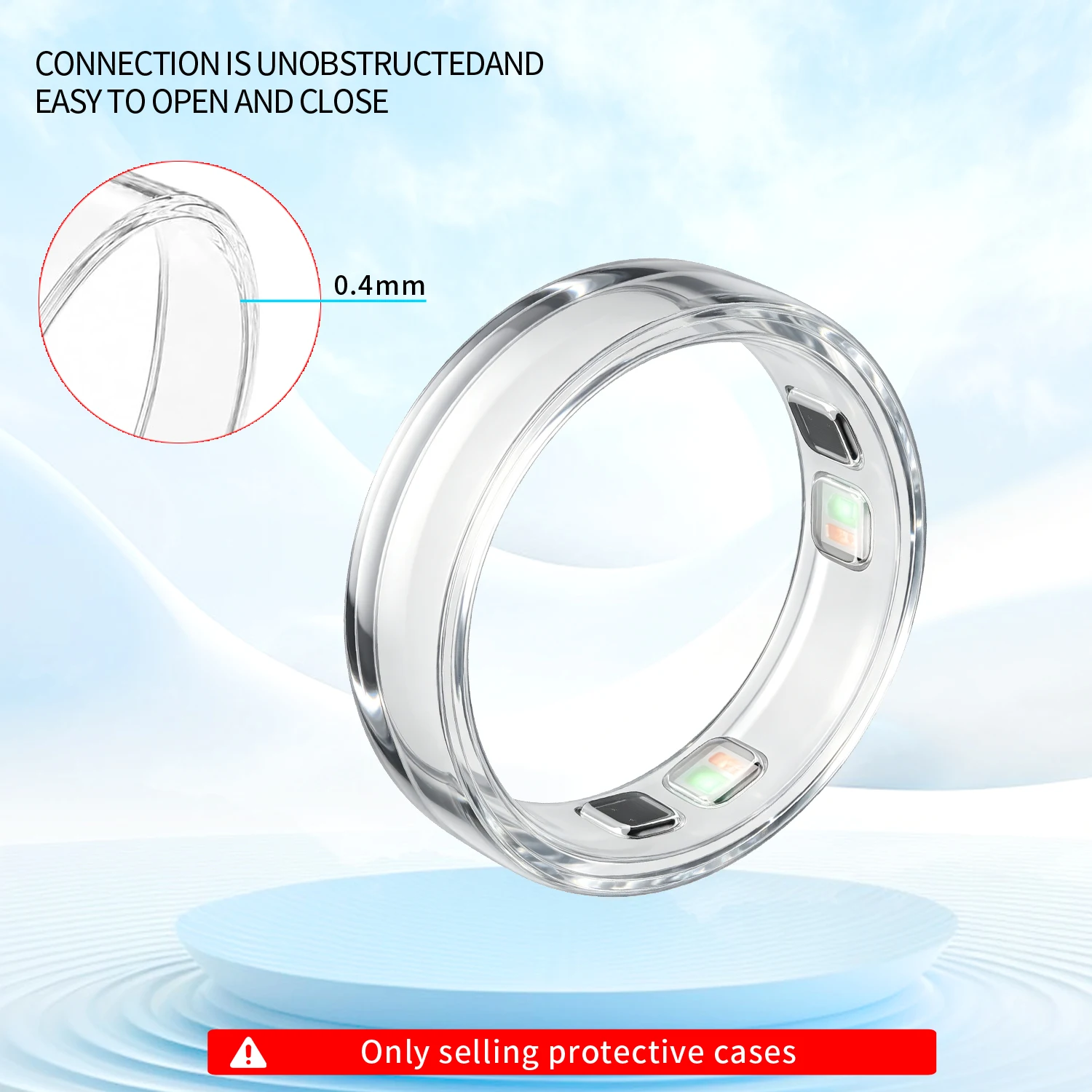 Silicone Elastic Ring Cover for Oura Ring 5 Outside Workout Shockproof Smart Ring Skin Case Scratch Resistant Case
