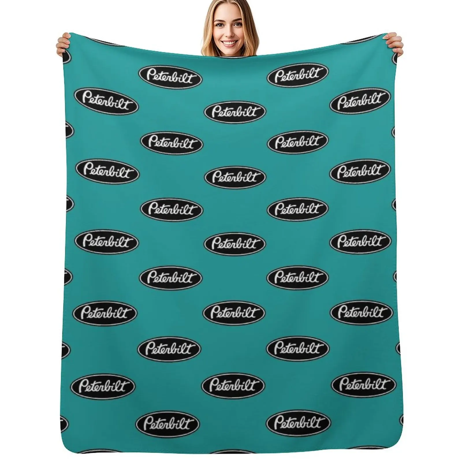 

Peterbilt Truck logo Black white Throw Blanket Sofa Hair Nap blankets ands Blankets