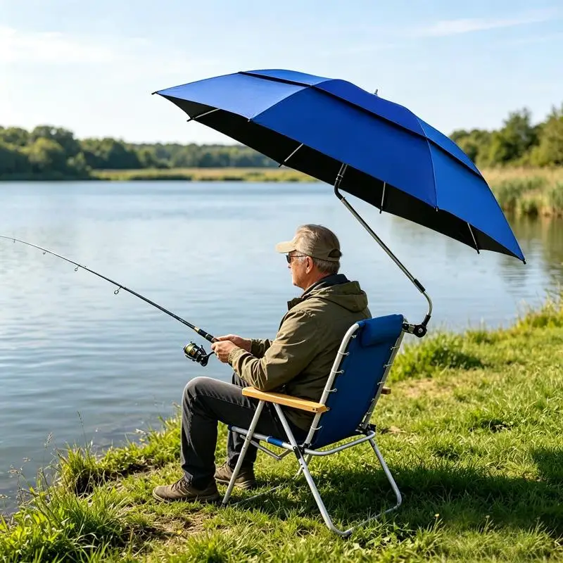 Sombrilla Ajustable para Silla de Playa, Sombrilla Ligera para Exteriores con Abrazadera, Sombrilla Multifuncional para Cochecito y Silla de Ruedas