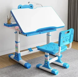 Height Adjustable Large Storage Children Study Desk Kids Study Table With Storage Drawer Led children table and chair