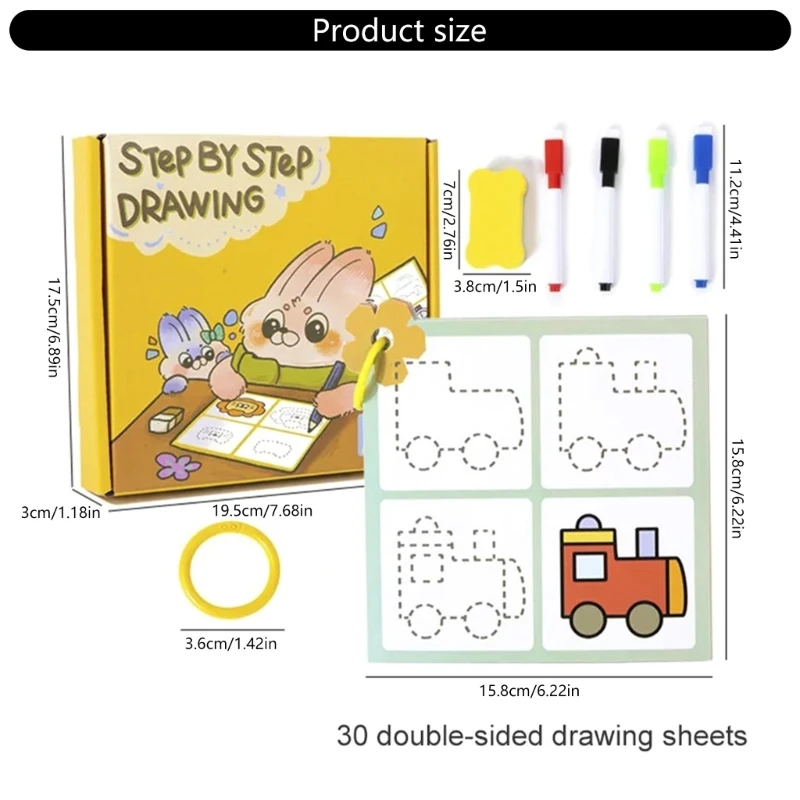G8TA Toddler Pen Control Training Book Step-by-Step Tracing Practice Book Drawing Educational Tool for Kindergarten 2025 New