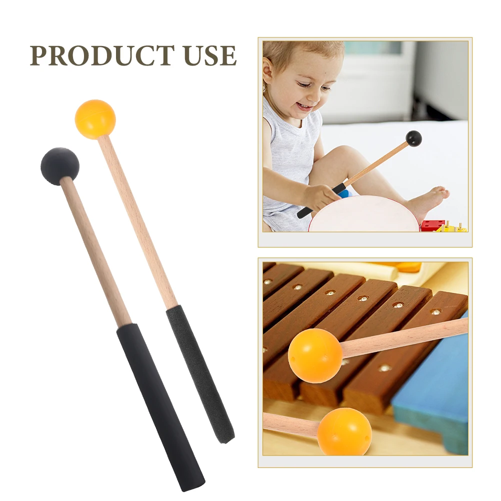 

2 Pairs Xylophone Hammer Beautiful Drumsticks Mallet Tongue Light Small Mallets Percussion Wood Marimba Effective