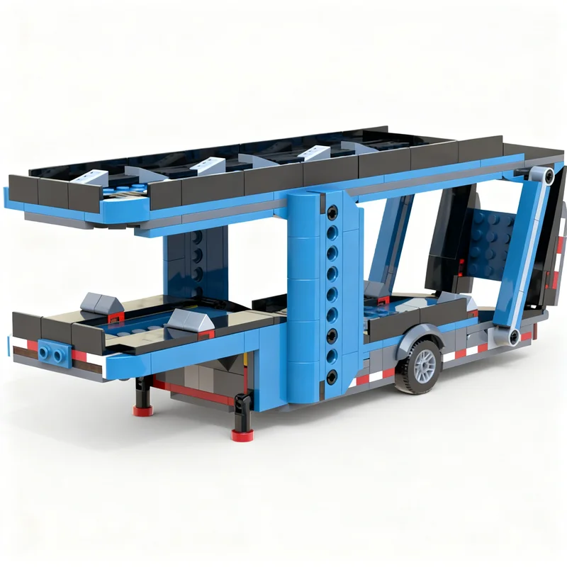 408 Pezzi MOC Rimorchio Corto, Modello di Traffico Urbano, Blocchi da Costruzione, Regalo di Natale, Giocattoli Fai-da-Te, Idea Creativa