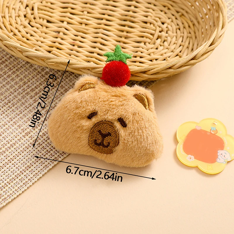 Cute Fruit Capibara Plush Keychain Cartoon Capybara Stuffed Doll Pendant Car Key Ring Backpack Bag Decor Kid Gift