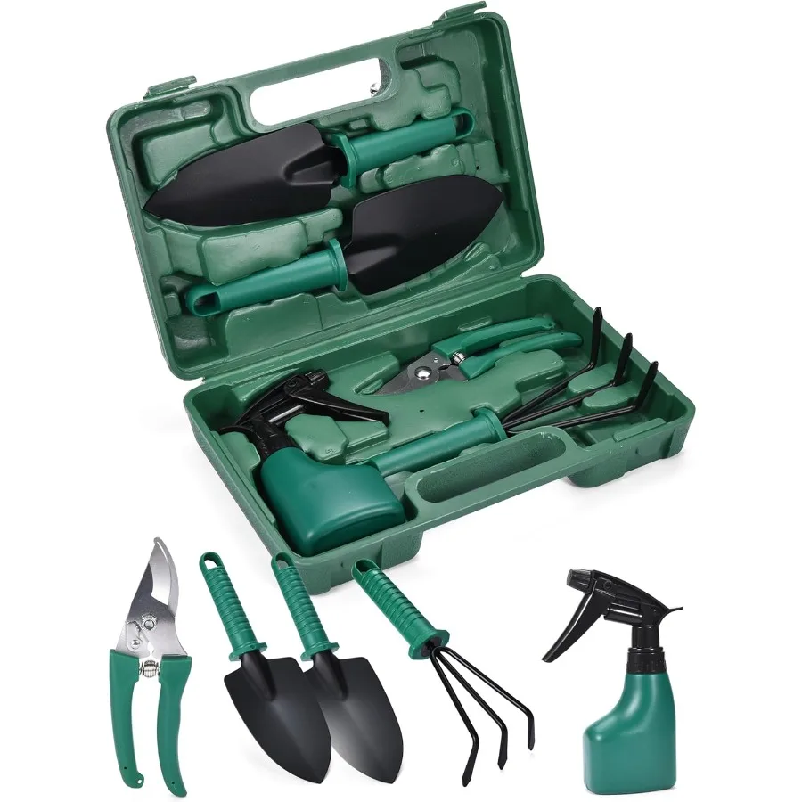 

Garden Tool Set 5Piece Durable Gardening Hand Tools for Small Garden Planting and Maintenance Includes Portable Storage B