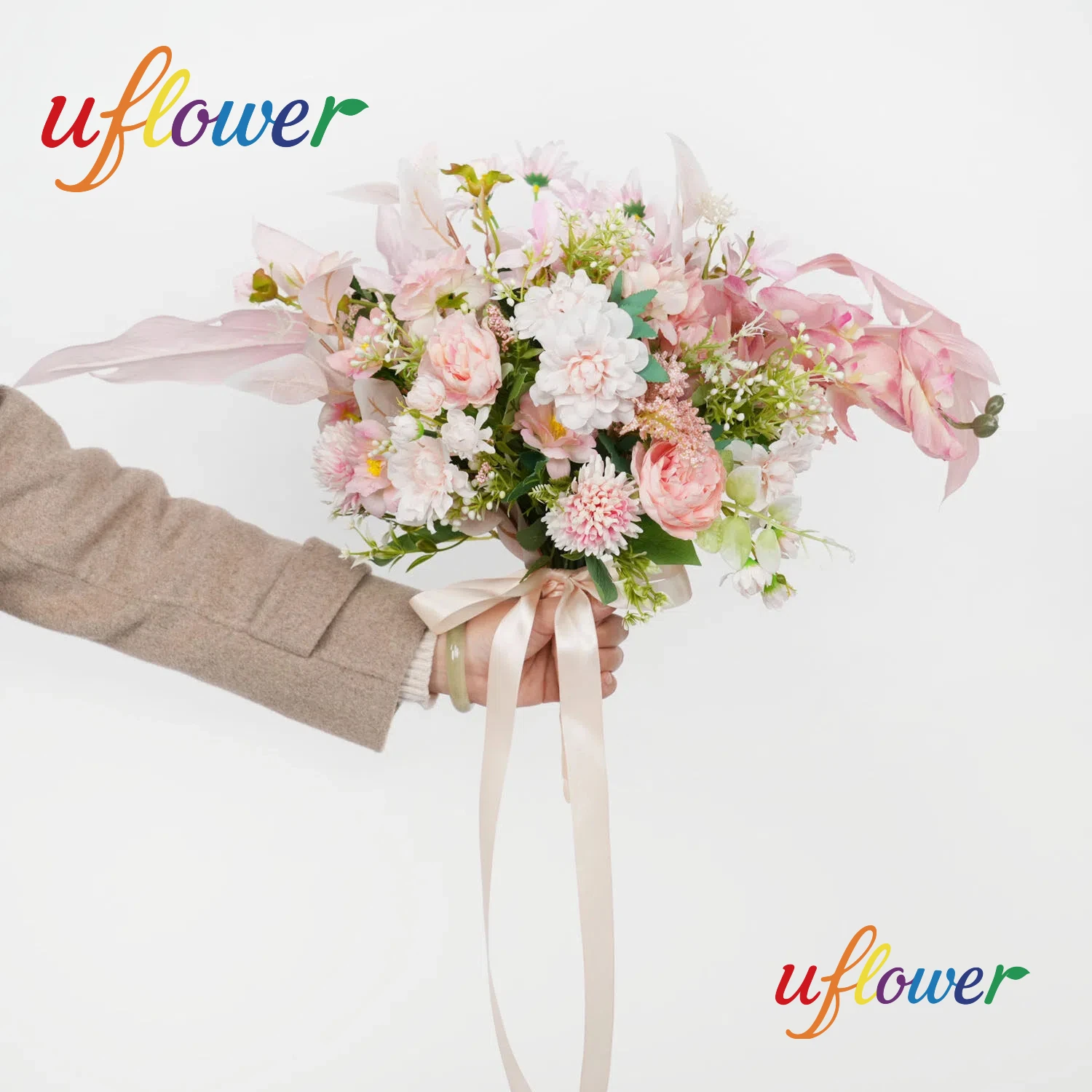 

Uflower 35 см розовый, белый шелковый букет пион искусственные цветы невесты с цветами в руках свадебные аксессуары украшение для дома и вечеринки