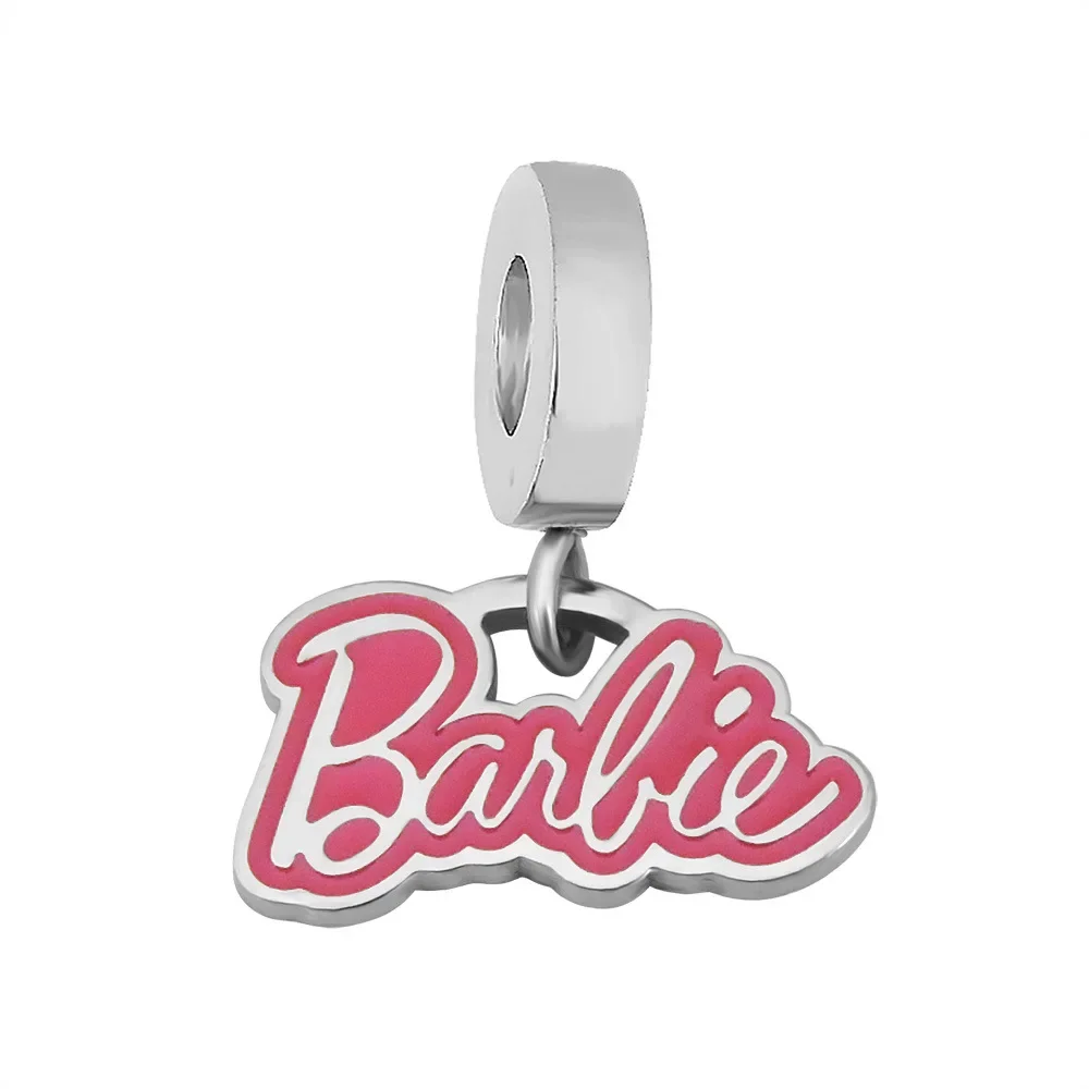 Linda joyería de cuentas de Barbie para mujer, accesorios de collar de pulsera DIY, decoración de dijes, suministros de fabricación de acero inoxidable, regalos