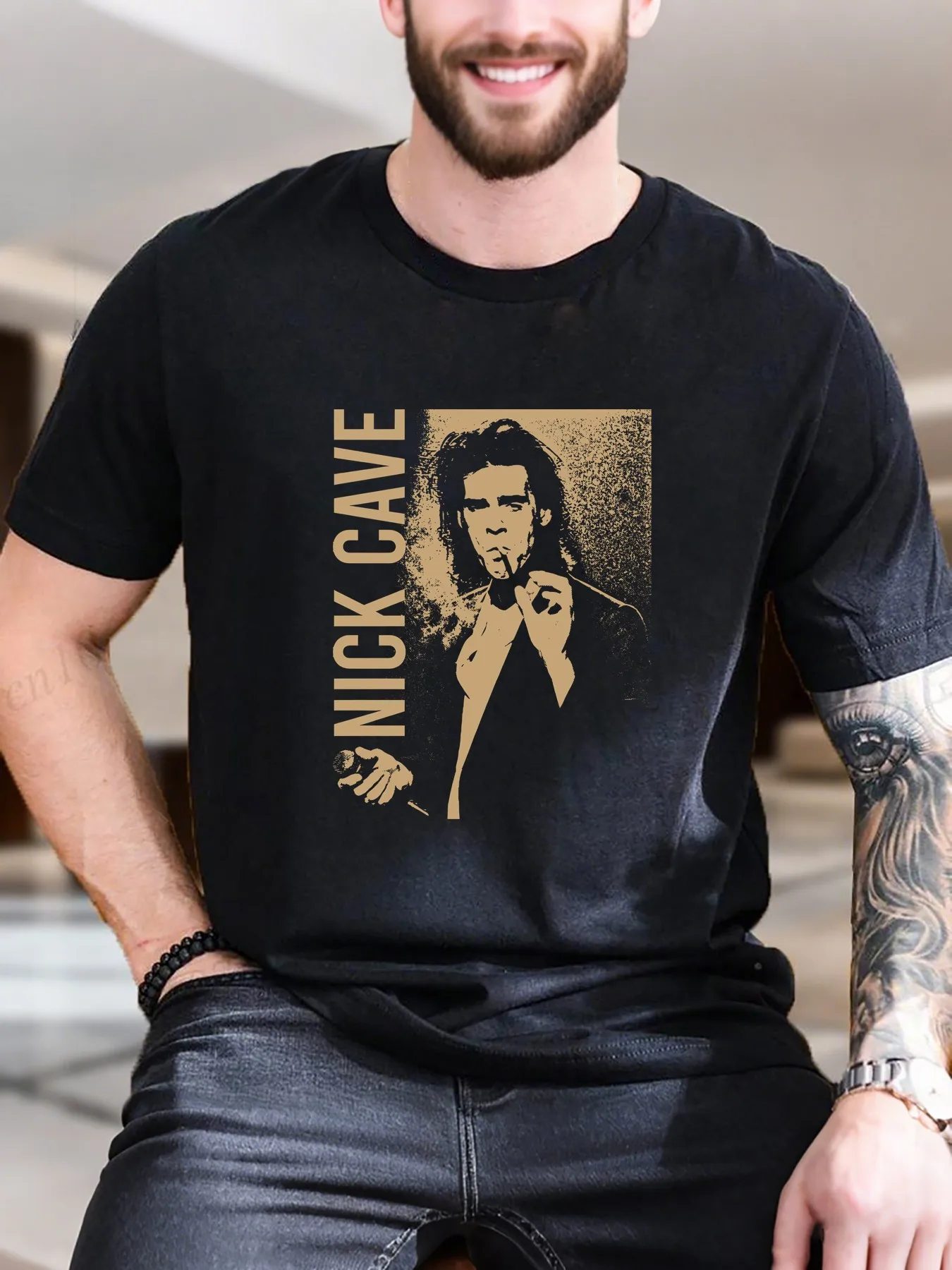 تي شيرت رجالي عصري ومبتكر موديل جديد لعام 2025 من Nick Cave وصل حديثًا ثقيل الوزن #1