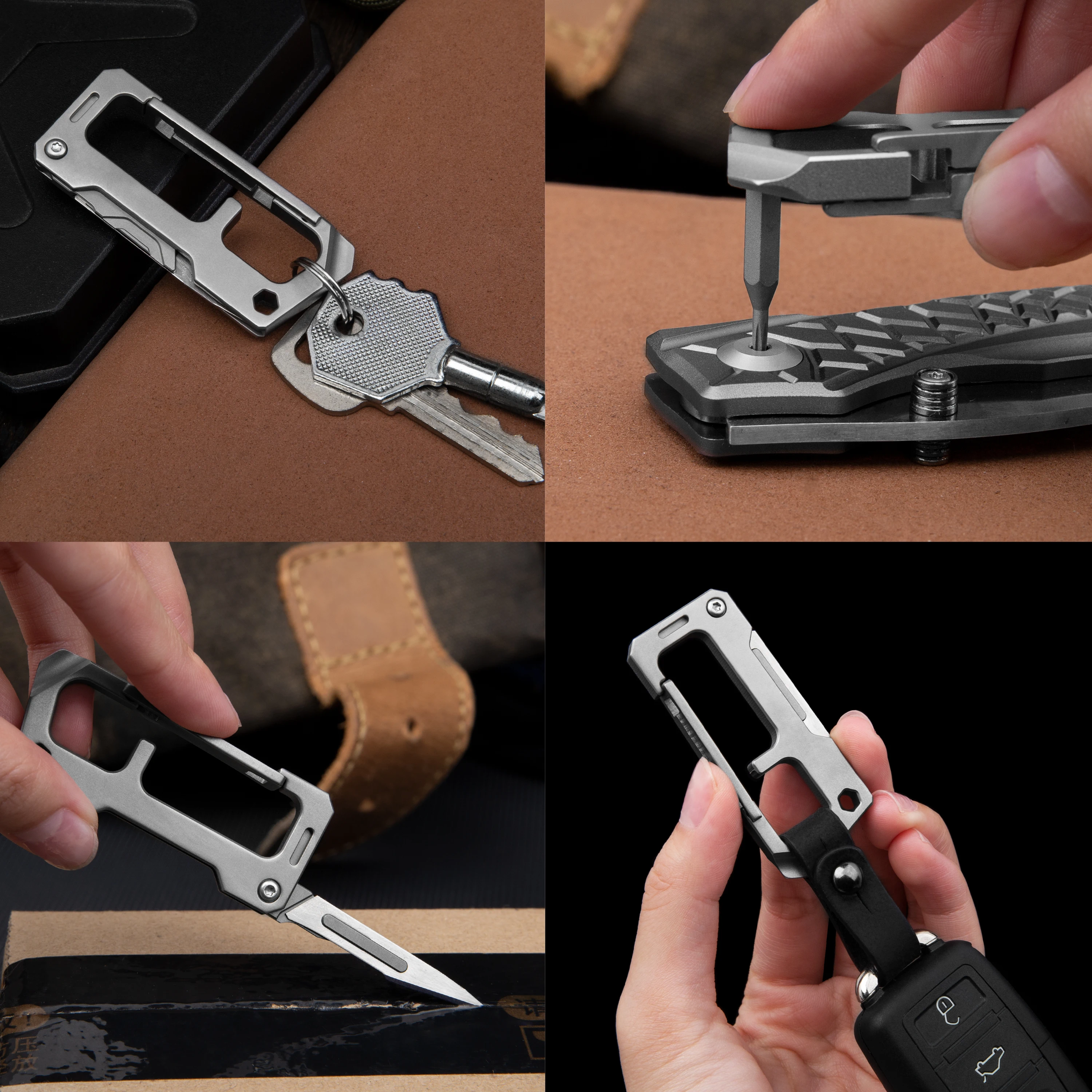 Multi-function Titanium Alloy Key Chain Bolt Driver Combination Precision Work Repair Notebook Computer Unboxing Out Paper Outdo