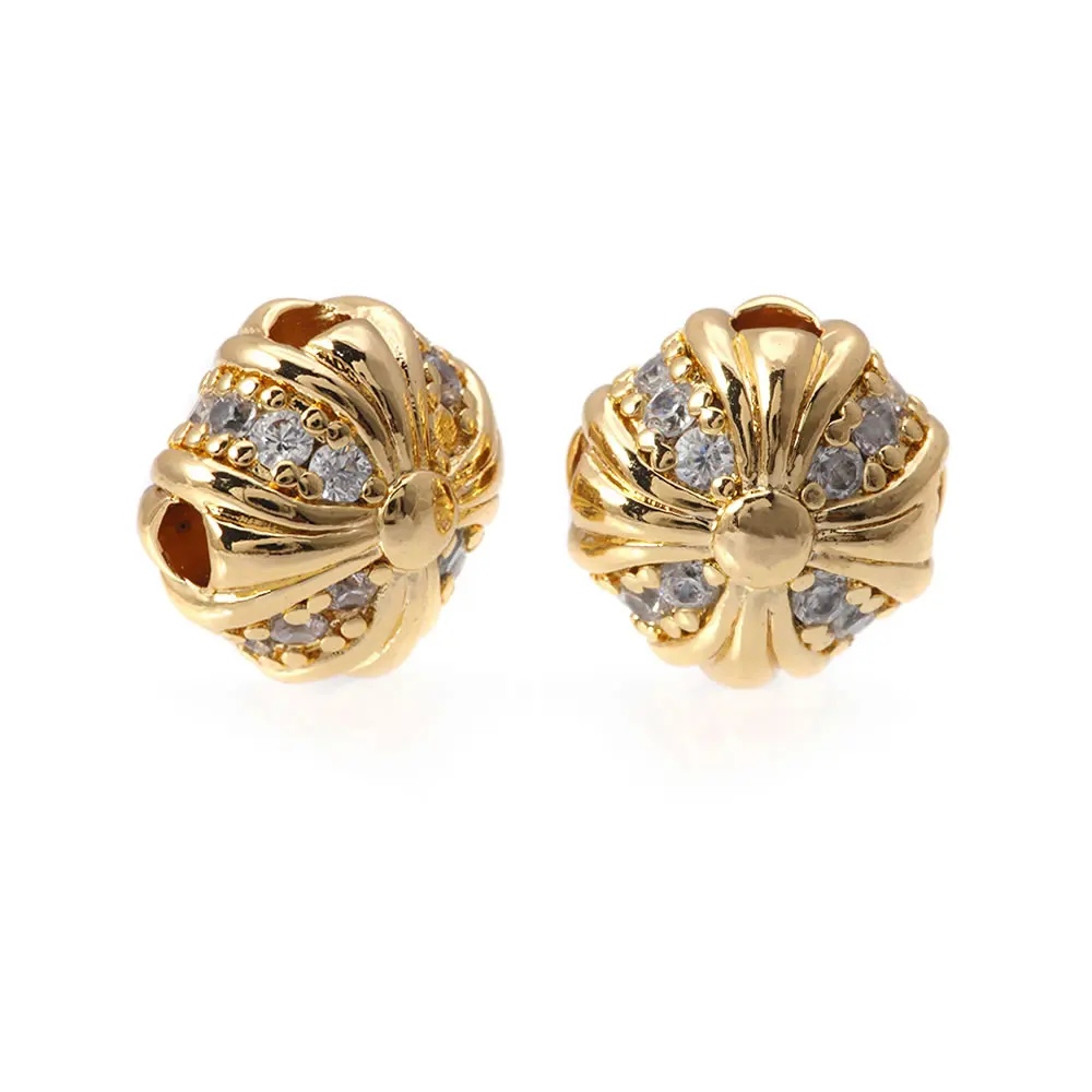 18K Goldfarben Platinfarben Messing mit Zirkon Ovale Armbänder Perlen Abstandhalterperlen Hochwertige DIY Schmuckzubehör – Detail 13