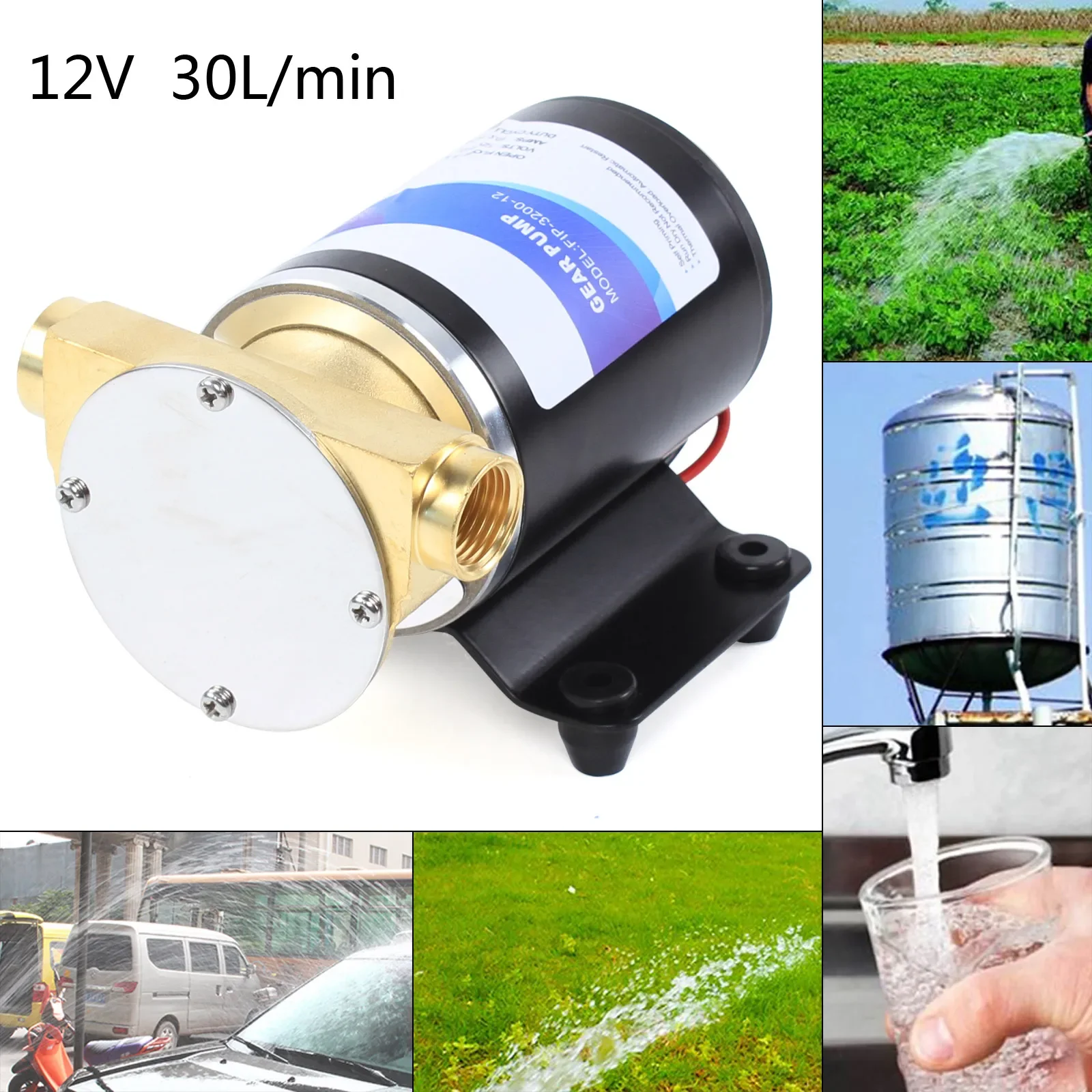 for 12V 20 PSI Washdown Deck Wash Pump KIT for Caravan Rv Boat Marine Stainless