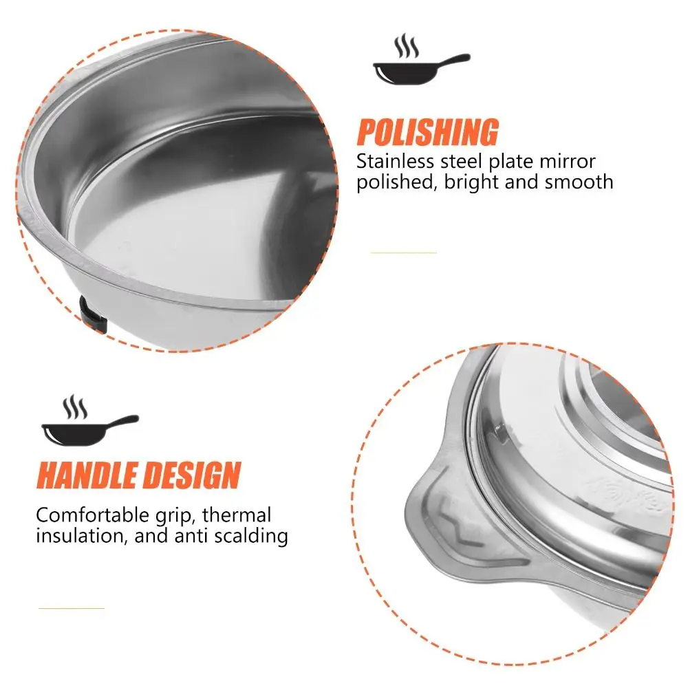 Stainless Steel Buffet Chafing Dish Food Tray Detachable Legs Hot Pot Portable Cooking Gear Silver Handle