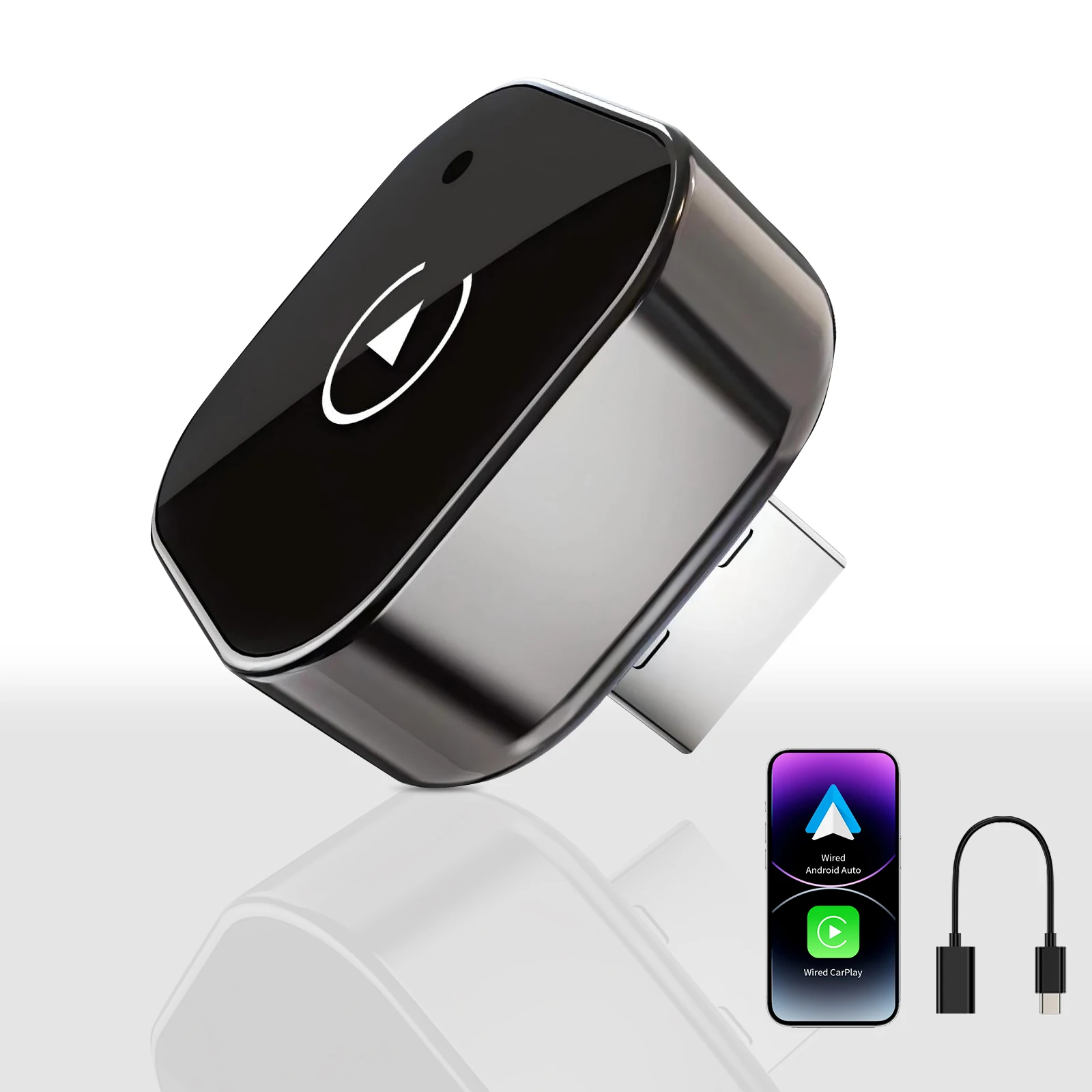 Nieuwe Pionray 2-in-1 draadloze CarPlay-adapter en Android Auto draadloze adapter, 5 Ghz WiFi Type-C / USB Plug Play CarPlay Wireless