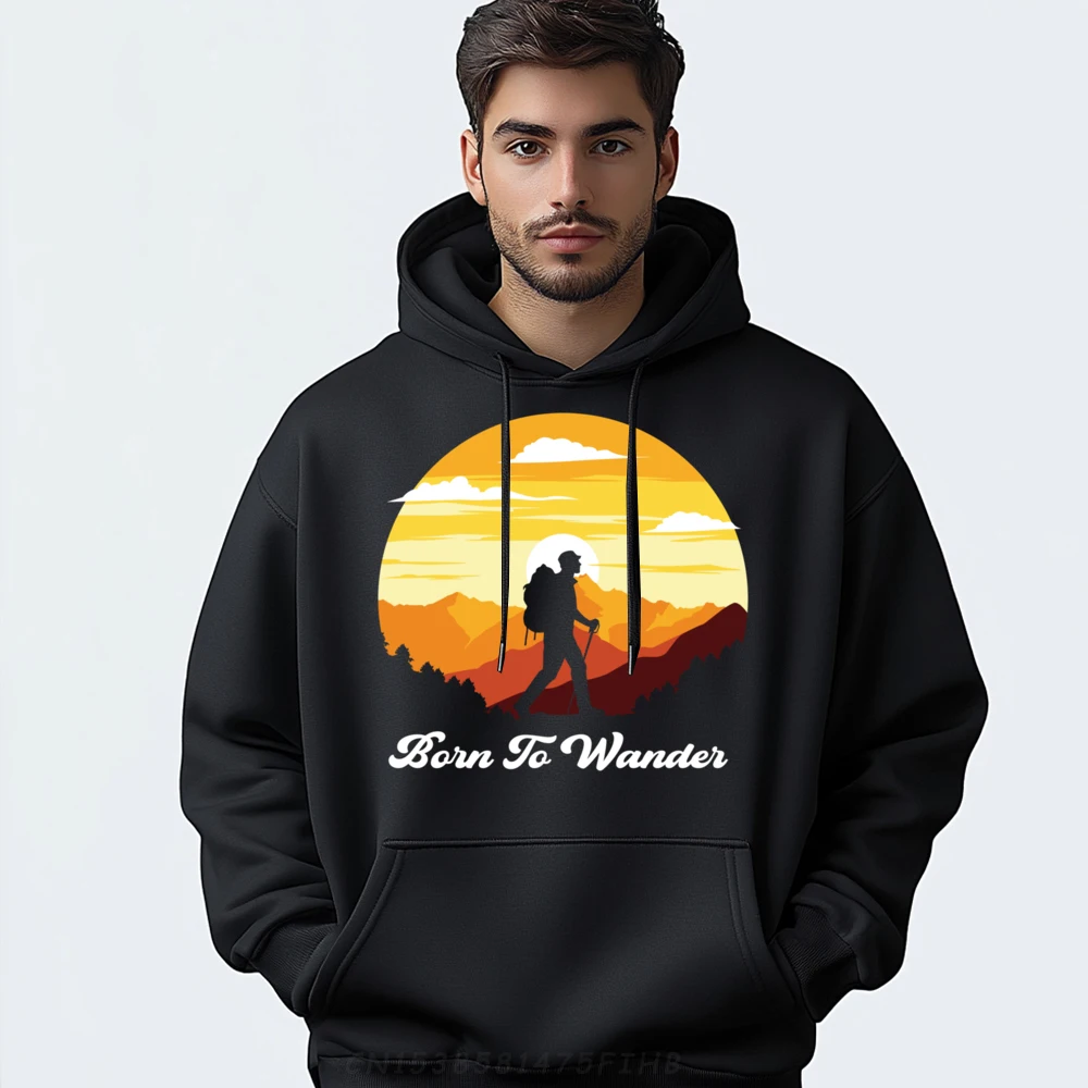 

Hoodies Born To Wander Hiking Nature Hoodies Discount Group Outdoor Long Sleeve O Neck Mens Streetwear Sweatshirt