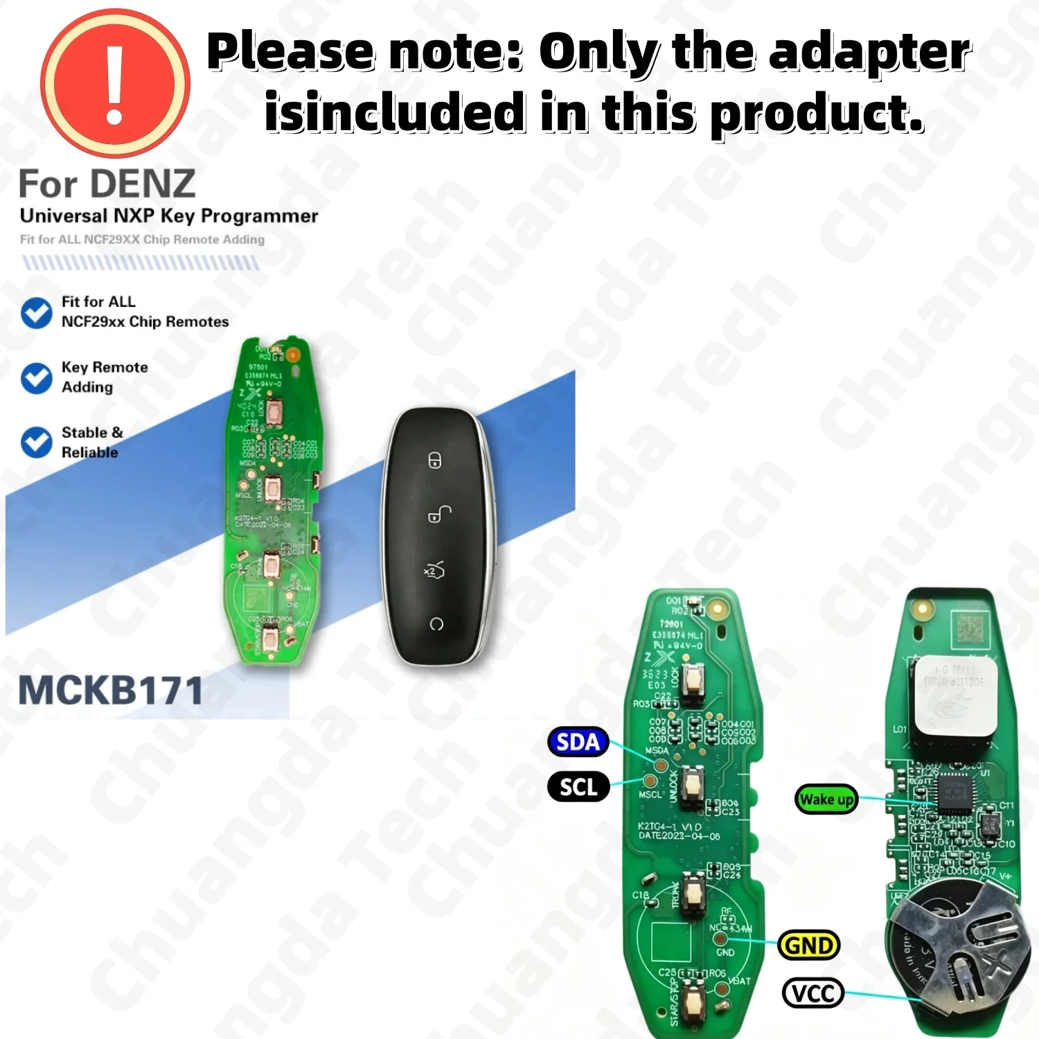 For Nxpkiller No.171-174 Adapter, Compatible with Keydiy Xhorse Cg Kydz Device, No Welding Required for Reading and Writing, Programming Socket, Suitable for Models Denza, Great Wall, Isuzu, Kia