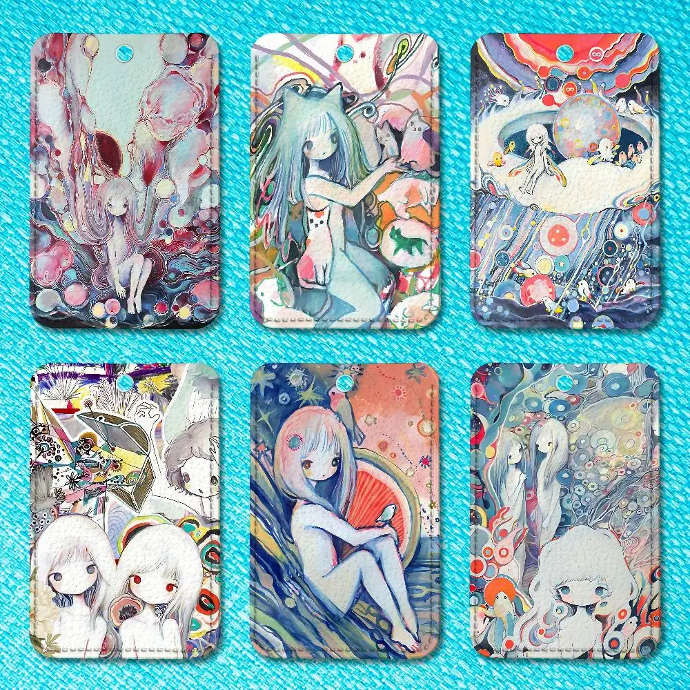 

K-Kikuos Art Album Holder Keychain For Work Card Bank Business Holder Student Card Protective Case Bus Card