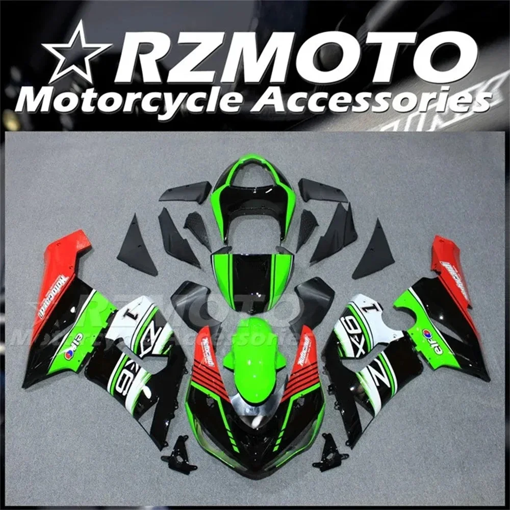 

4Gifts New ABS Full Fairings Kit Fit For KAWASAKI ZX-6R ZX6R 636 2005 2006 05 06 Bodywork Set Custom Red Green