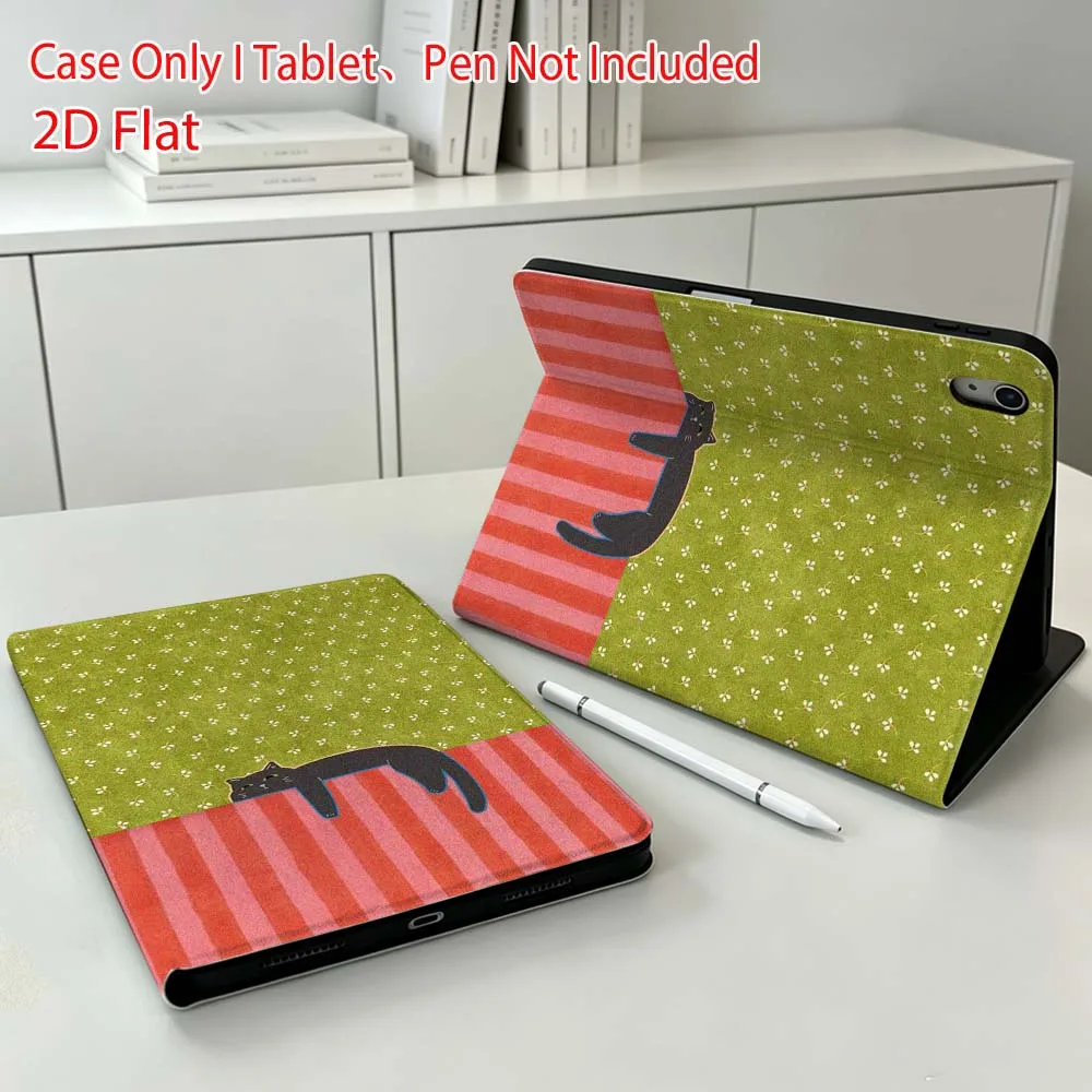 Cat stripe pattern Soft For Apple iPad Pro Mini A16 A17 A14 4 5 6 7 6th 12th 9Gen 12.9 11 13 M4 inch Tablet Case