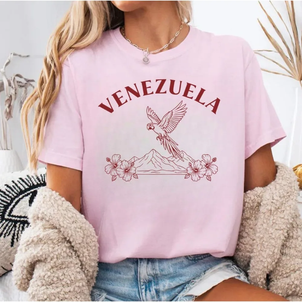 

Футболка унисекс Венесуэла, женская сувенирная футболка в стиле Гуакамай, свободный крой, ретро-стиль Венесуэлы. Летняя уличная одежда.