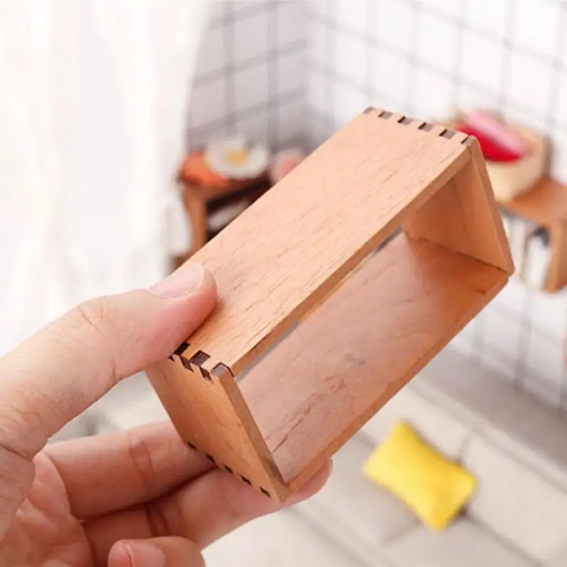Armoire de rangement Miniature en bois pour maison de poupée 1:12, 1 pièce, étagère de rangement, modèle d'étagère, accessoires de meubles, jouets