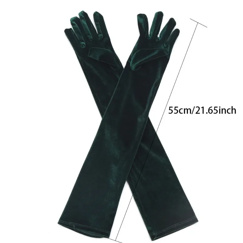 1pair Autumn Winter Black Classic Adult Opera/Elbow Stretch Finger Long Gloves Arm Warm Women Evening Dress Etiquette Gloves