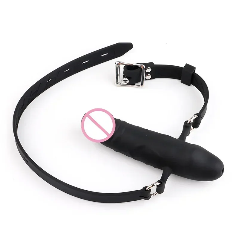 

Silicone Open Mouth Gag Dildo Oral Fixation Strap On Slave Harness Bondage Erotic Goods For Adult Sex Toys For Couple Bdsm Games