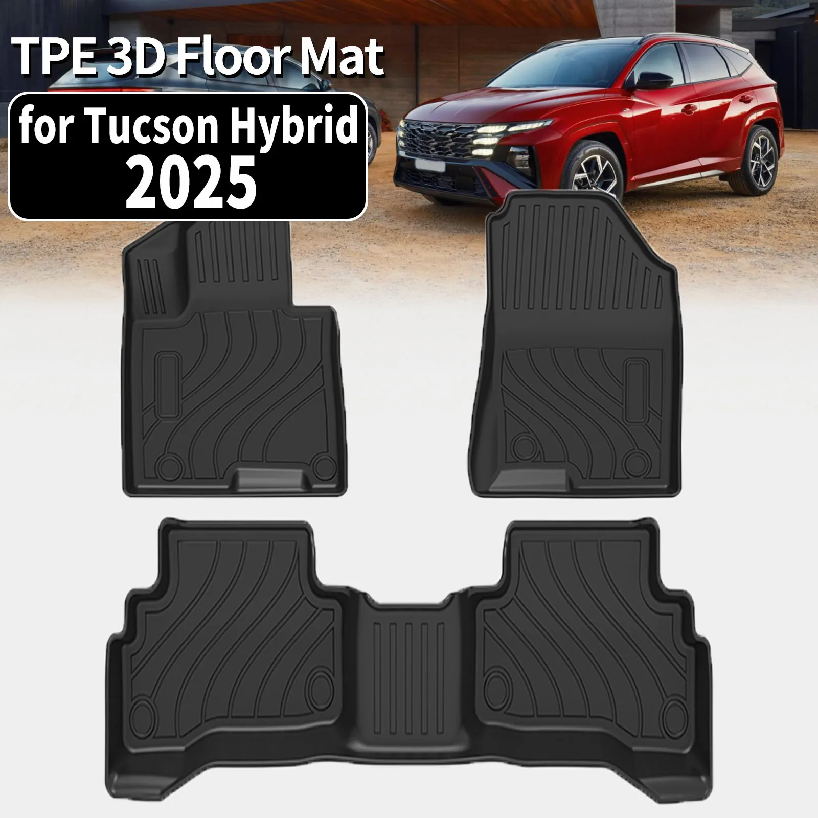 

for Hyundai Tucson Hybrid 2025 2024 2023 (Not fit for Right Hand Drive) Waterproof Non-Slip TPE Car Mats Accessories