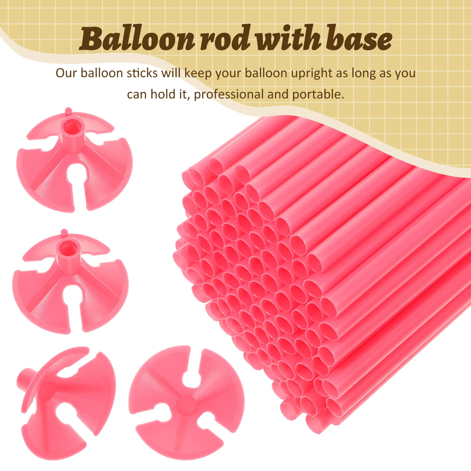 

100Pcs Macaron Balloon Bracing Pole Set Reusable Plastic Balloons Column Stand for Wedding Birthday Party Table Desktop Holder