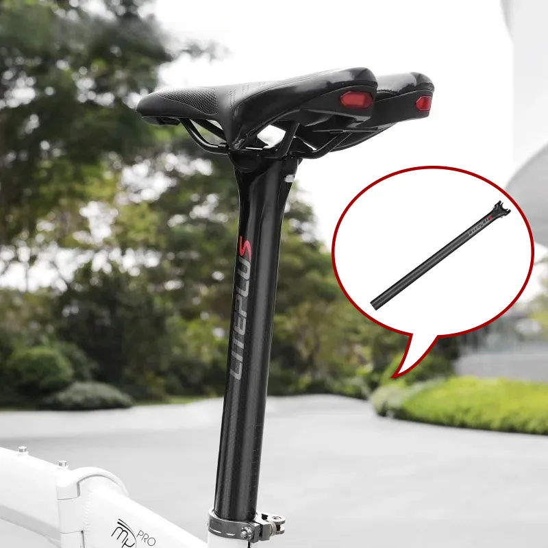 

Folding Bike Carbon Fiber Seat Tube Integrated Type Lightweight Aluminum Alloy Chuck Adjustable Bicycle Seat Post Bicycle Parts