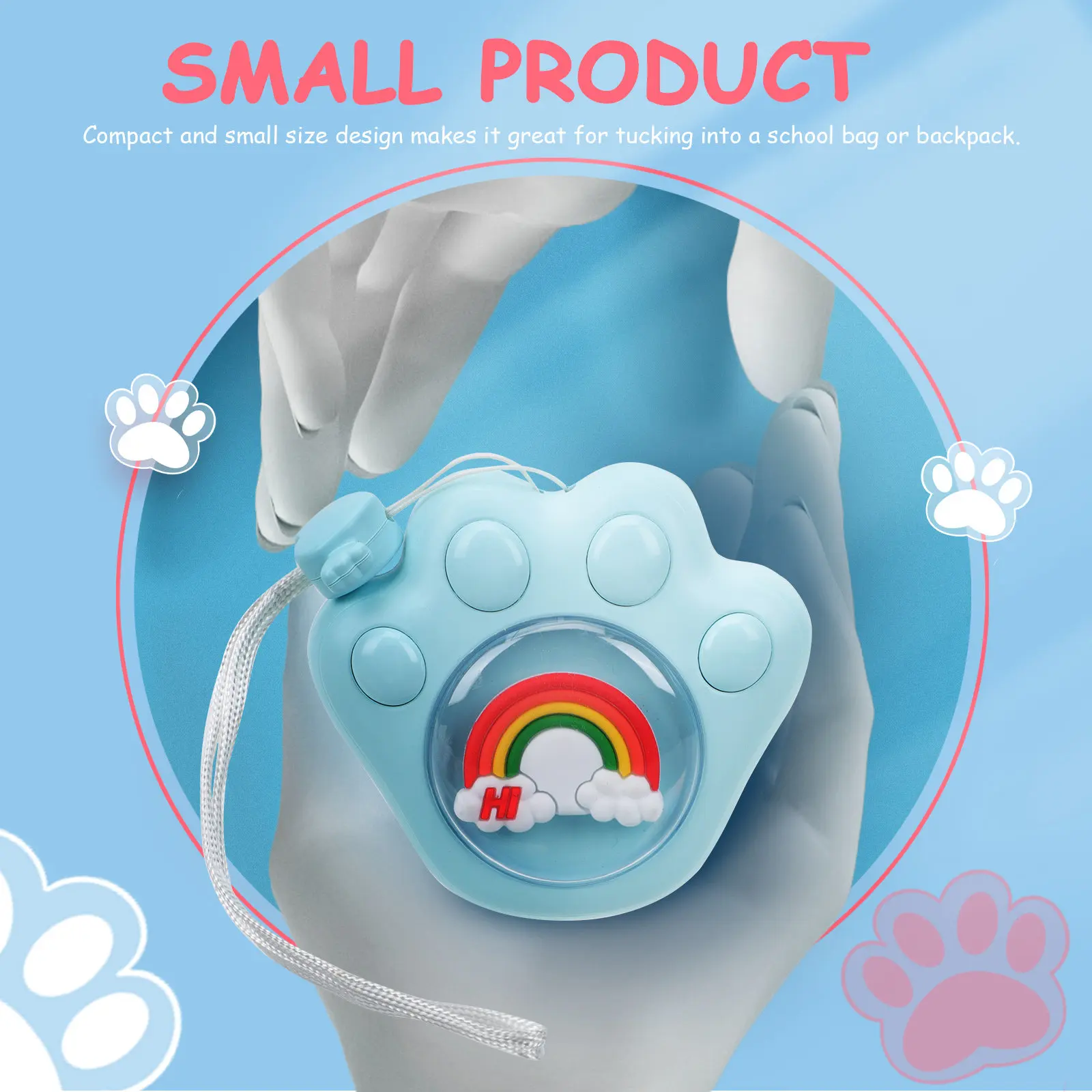 

Cat Paw Shaped Glowing Hand Warmer Portable Instant Heat 3-Second Warm Up 3 Temp Levels Mild Night Light Reusable Winter Outdoor