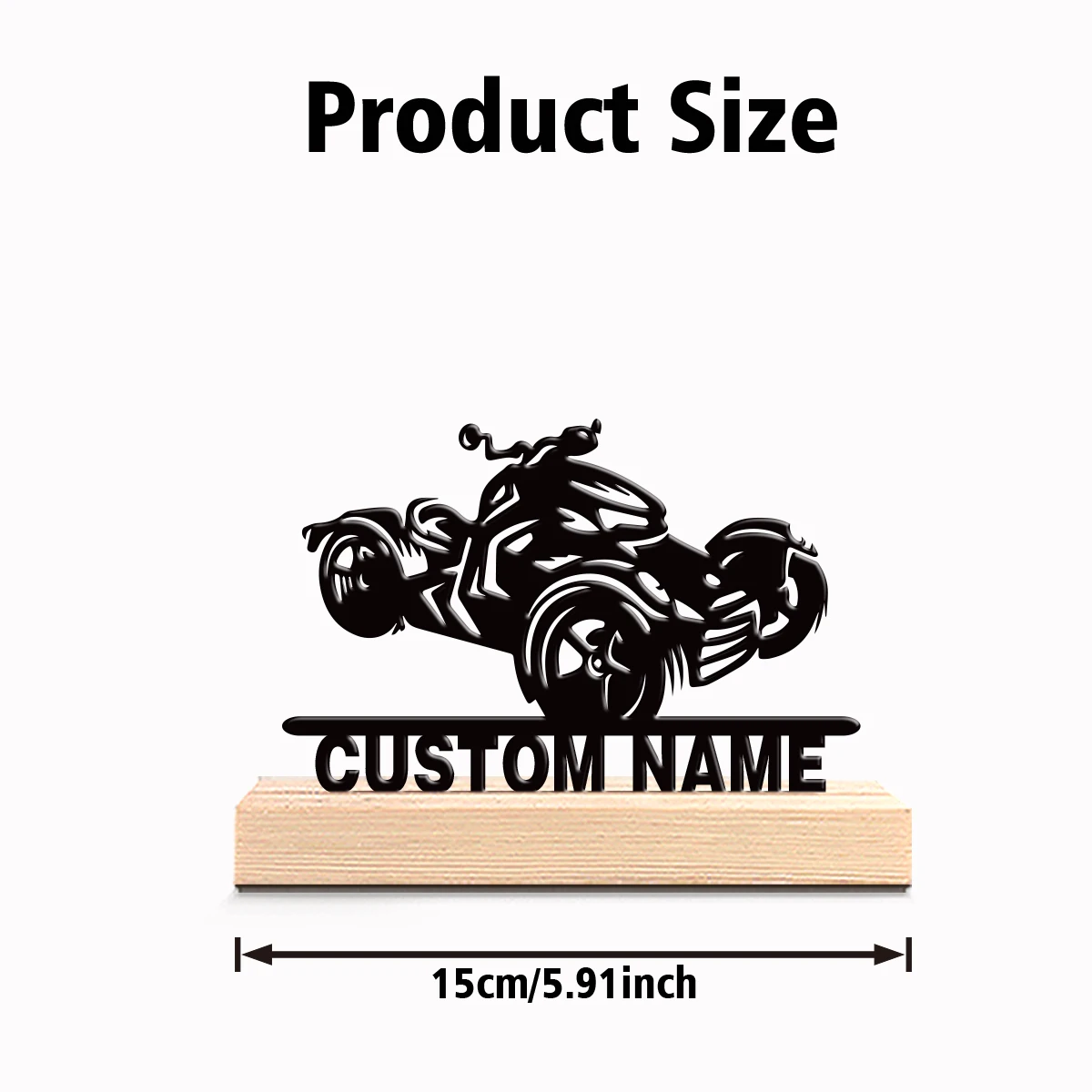 1pc Personalized Custom Off-road motorcycle Metal Statues With Wooden Base Tabletop Decoration Fantasy Desk Sculpture with Woode