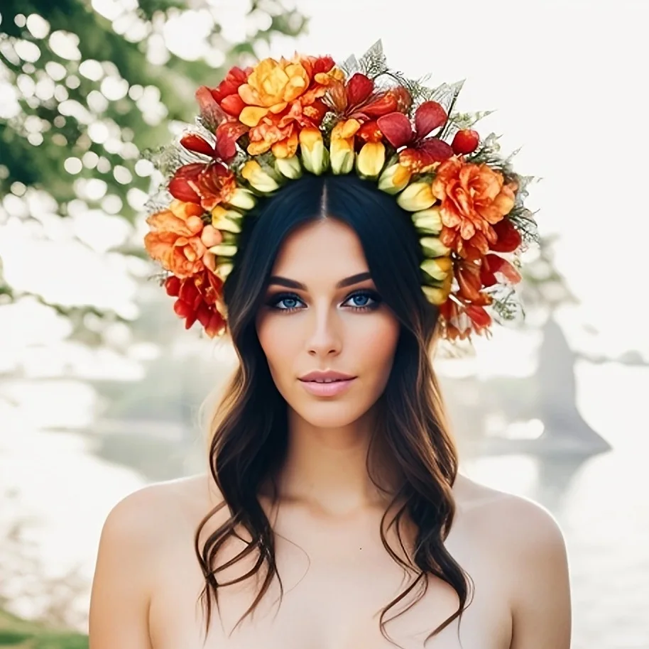 

Handmade Multi-layer Flower Hairbands for Women Butterfly Flower Fascinator Headpiece Elegant Bride Wedding Party Large Headwear